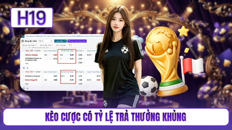 Kèo cược có tỷ lệ trả thưởng khủng